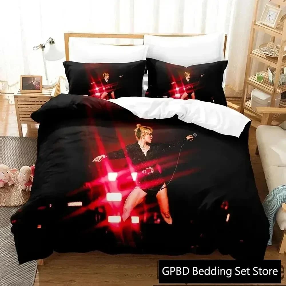 3D Print Miley Cyrus Singinging Set of Bedlinen Boys Girls Twin Queen King Size Copripiumino Federa Bed boys Fabrics for Adult Home