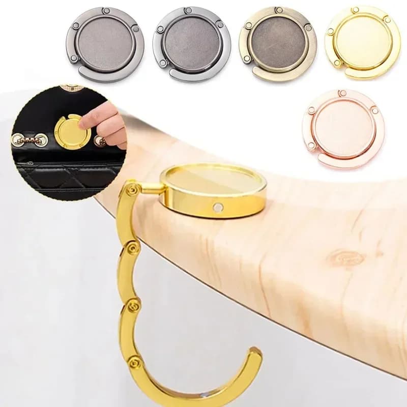 Porta borsa alla moda Appendiabiti per borsa Porta gancio pieghevole Portachiavi portatile Gancio da tavolo Hardware Gancio per riporre oggetti da viaggio all'aperto