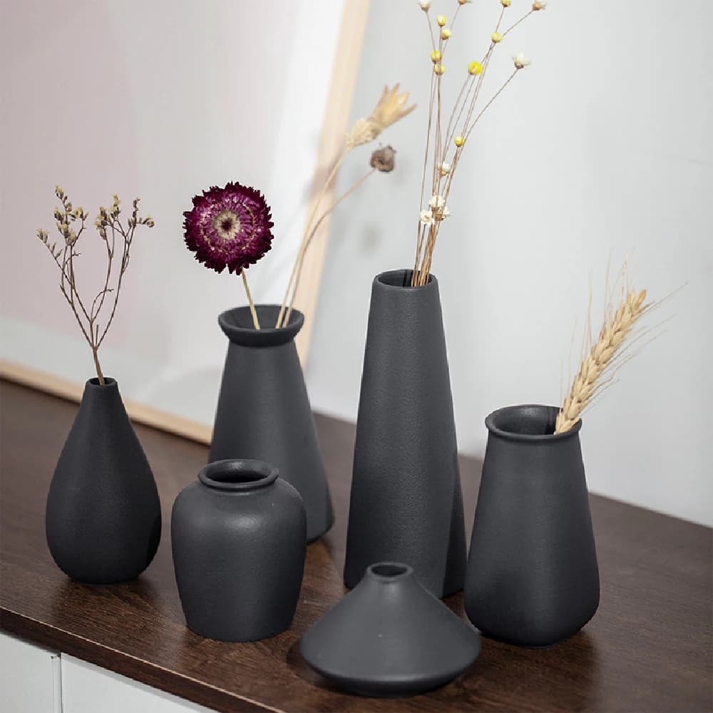 Piccolo vaso in ceramica per piante di fiori, vasi opachi per mensola da tavolo moderna decorazioni per la casa vaso in ceramica elegante smerigliato per matrimoni