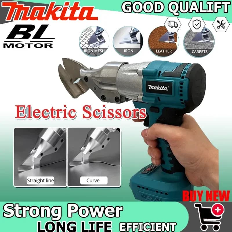 Forbici Elettriche Senza Spazzole Makita, Ricaricabili, Senza Fili, per Taglio Lamiera, Compatibili con Batteria 18V, Utensili per Taglio Metallo