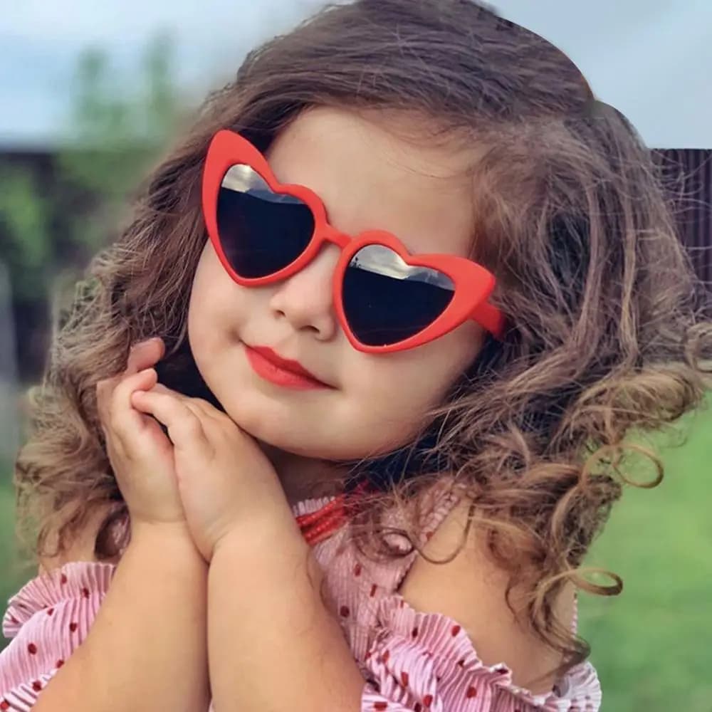 Occhiali da Sole a Forma di Cuore per Bambini e Bambine, Ideali per Feste e Street Style