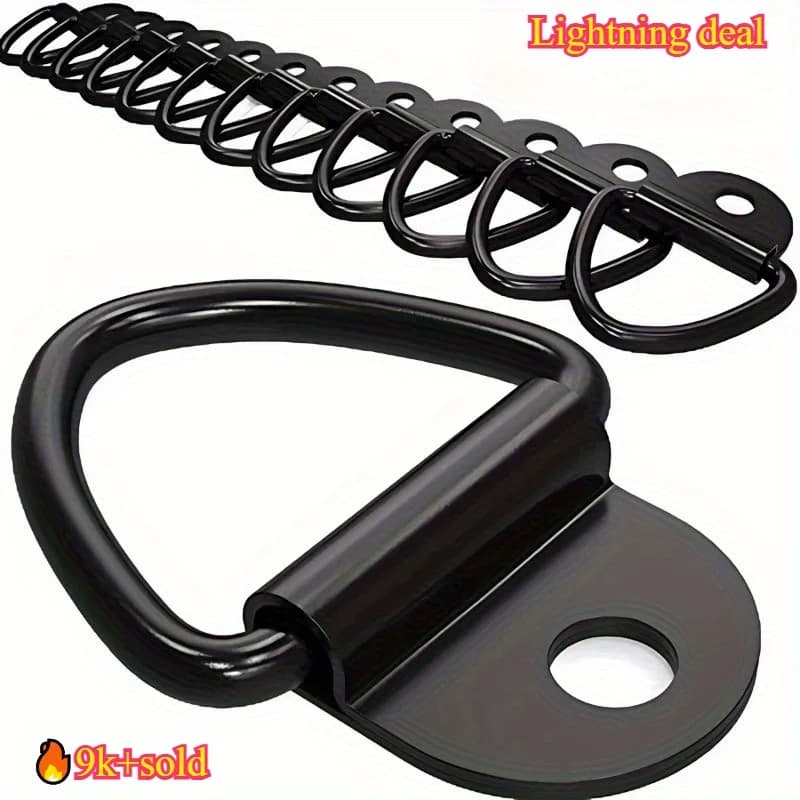 10Pcs D Shape Iron Stainless Steel Pull Hook Anchor Ring for Truck Trailer RV Caravan Motorhome Boat - Cargo Tie down Accessorie