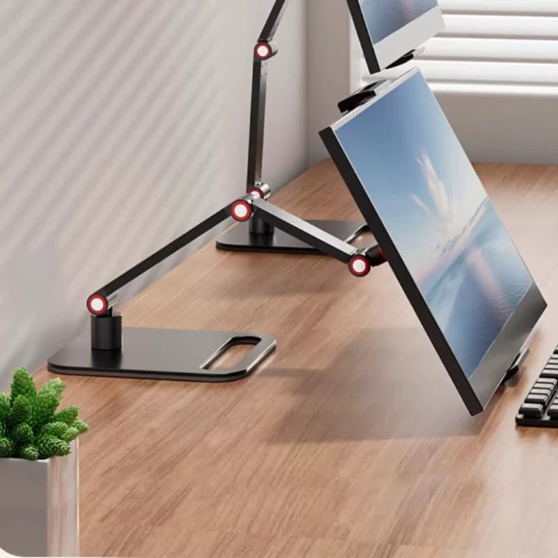 Metal Screen Base for Portable Monitor, 360° Rotating Stand – Universal Sub Display Bracket, Sturdy Vertical Extension for 16"