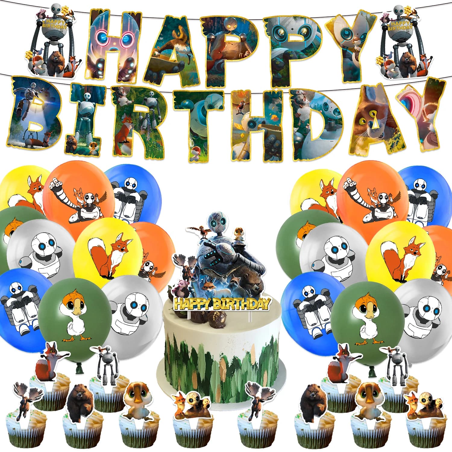Il palloncino del robot selvaggio Forniture per feste di compleanno Decor banner per imbracatura Baby Shower