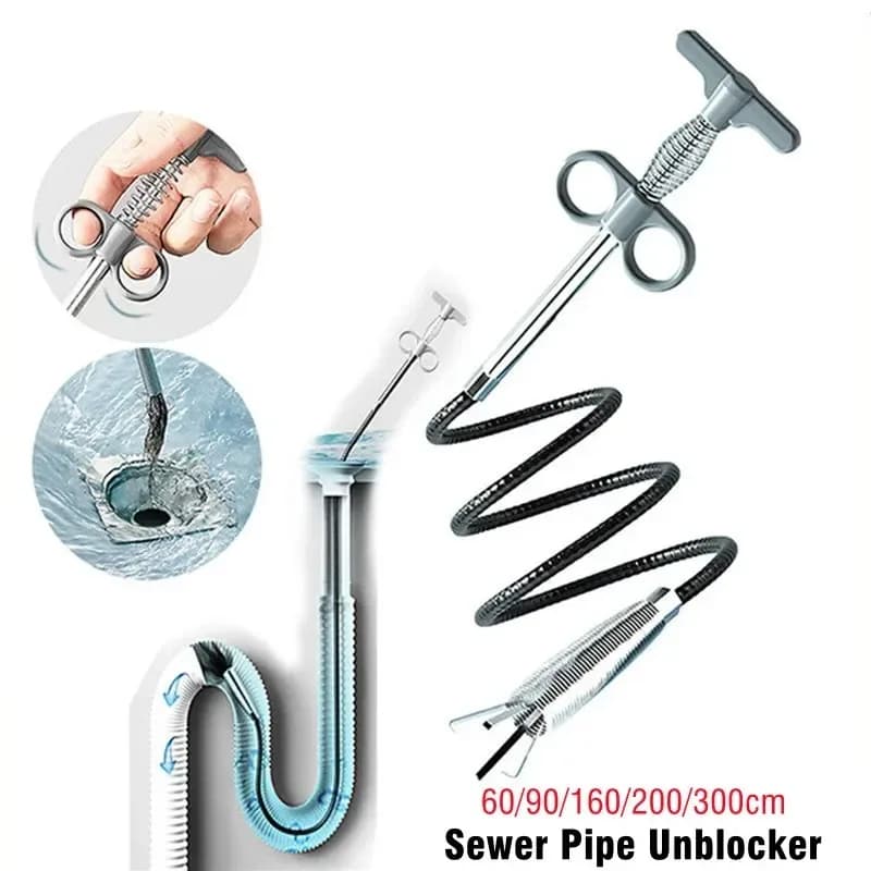 90/160/200/300cm Pipe Fognario Sblocker Spring Snake Pipe Drag Tool Kitchen Bathroom Cleaning Tool Cooking Accessories