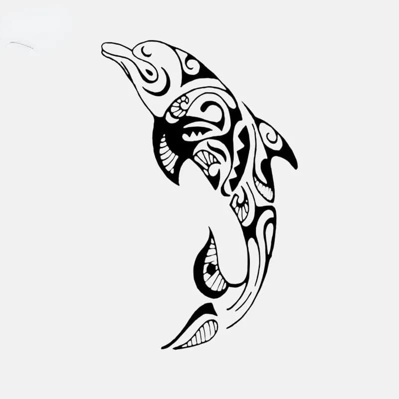 Car Stickers Tribal Dolphin Wildlife Pattern products sun protection and accessories for cute waterproof trailer, PVC decoration