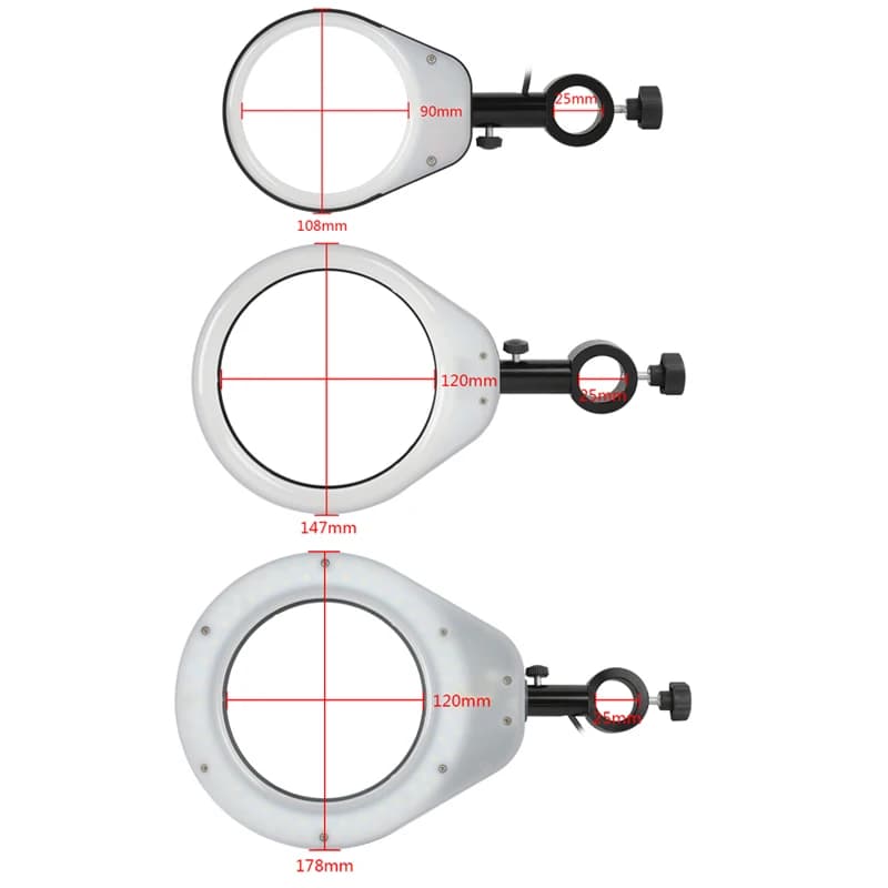 25mm 32mm 80 48 38 SMD LED Ring Lighting Source Industrial Laboratory Microscope Video Camera Spot Side Light Filling Light Lamp Lighting
