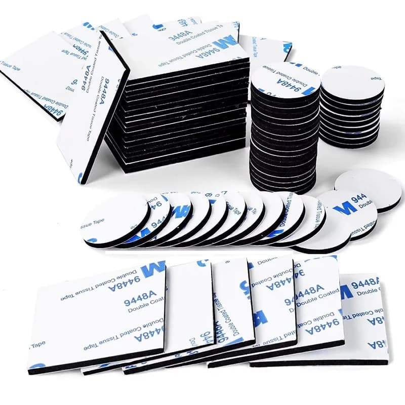 60Pcs Mixed Double Sided Adhesive Foam Tape Strong Sticky Mounting Pads No Trace Wall Sponge Stickers For Car Home Office Decor