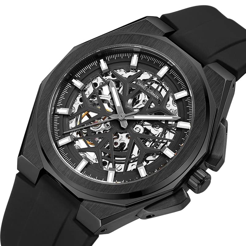 Daniel Gorman 8110 Skeleton Mechanical Watch High-Quality Stainless Steel Timepiece for Men