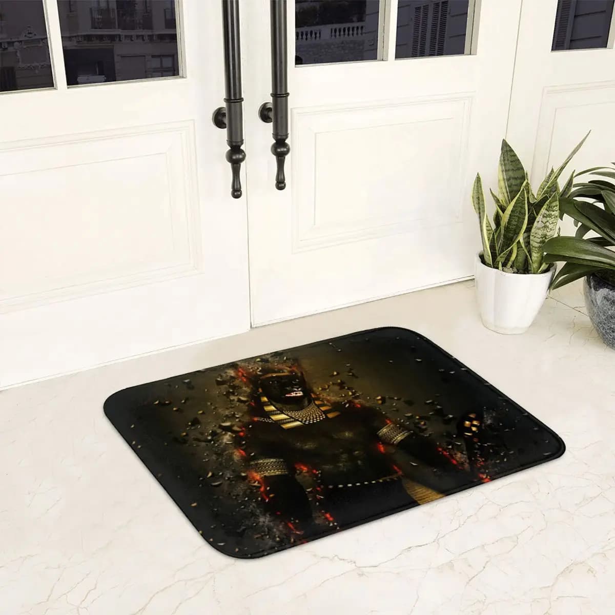 Anubis Ancient Egypt God Egypt Anti-slip Zerbino Carpet for kitchen inlet Mats for bed and breakfast
