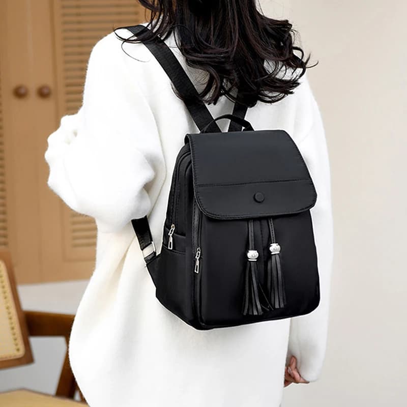 Mini zaino da donna in tinta unita in stile vintage ​ Borsa a tracolla da viaggio multiuso alla moda, borsa da scuola per ragazze, uso quotidiano