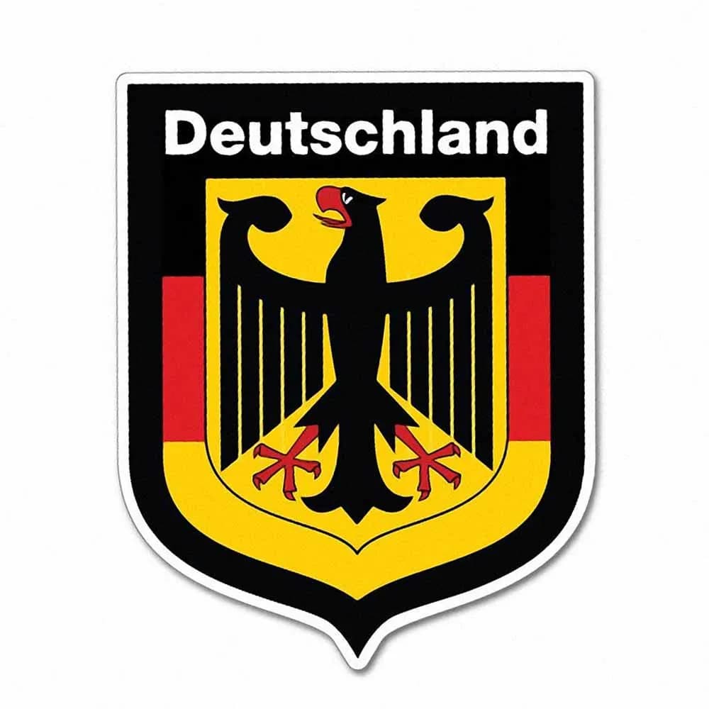 V1447 # Adesivo per auto per scudo tedesco bandiera Deutschland decalcomania accessori auto impermeabili Decor Pegatinas Para Coches