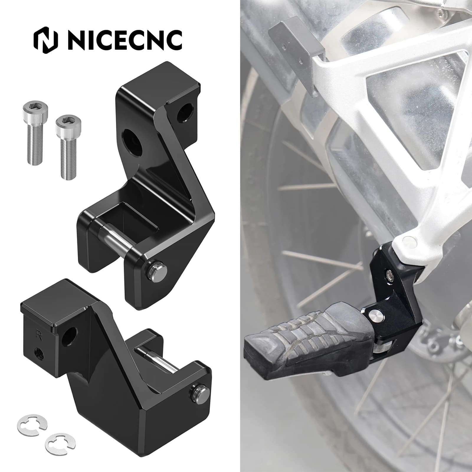 40mm Inferiore Moto Pedane Pedana Abbassamento Staffe per BMW R1250GS Adventure R1250GSA 2018-2024 R1250GS 2018-2023