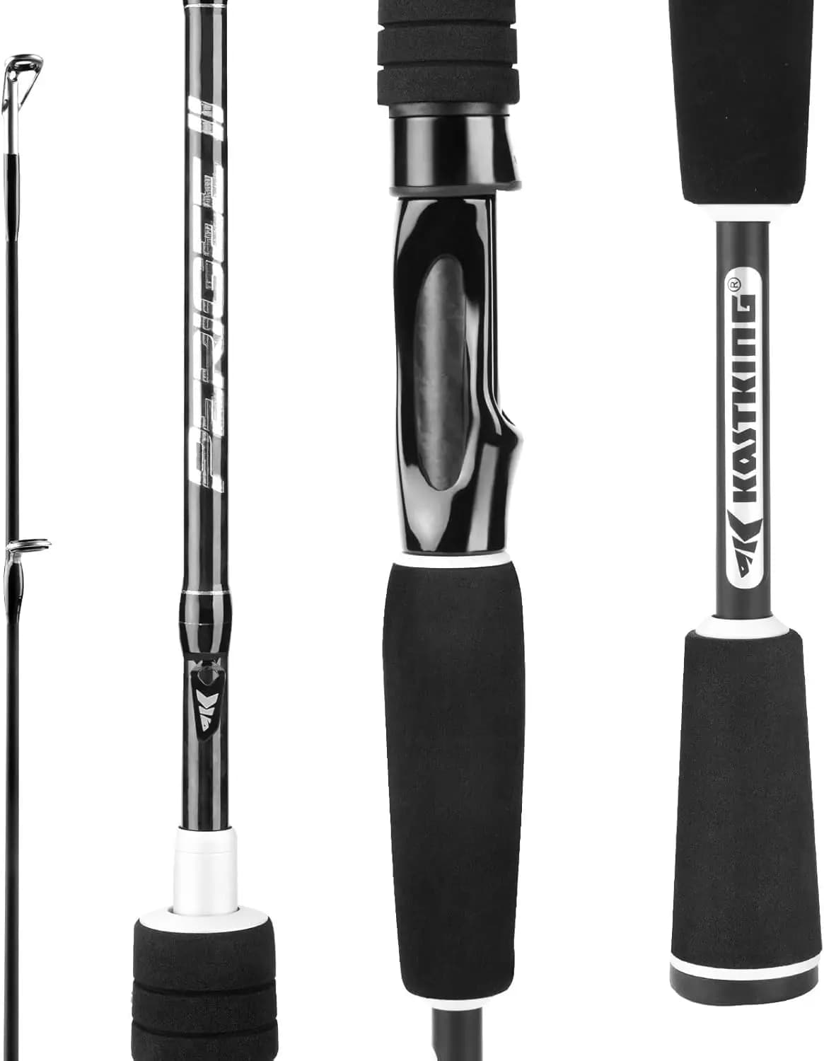 Canne da Pesca Spinning e Casting Perigee II, Anelli Guida Fuji O-Ring, Canne in Fibra di Carbonio 24 Ton - Due Pezzi