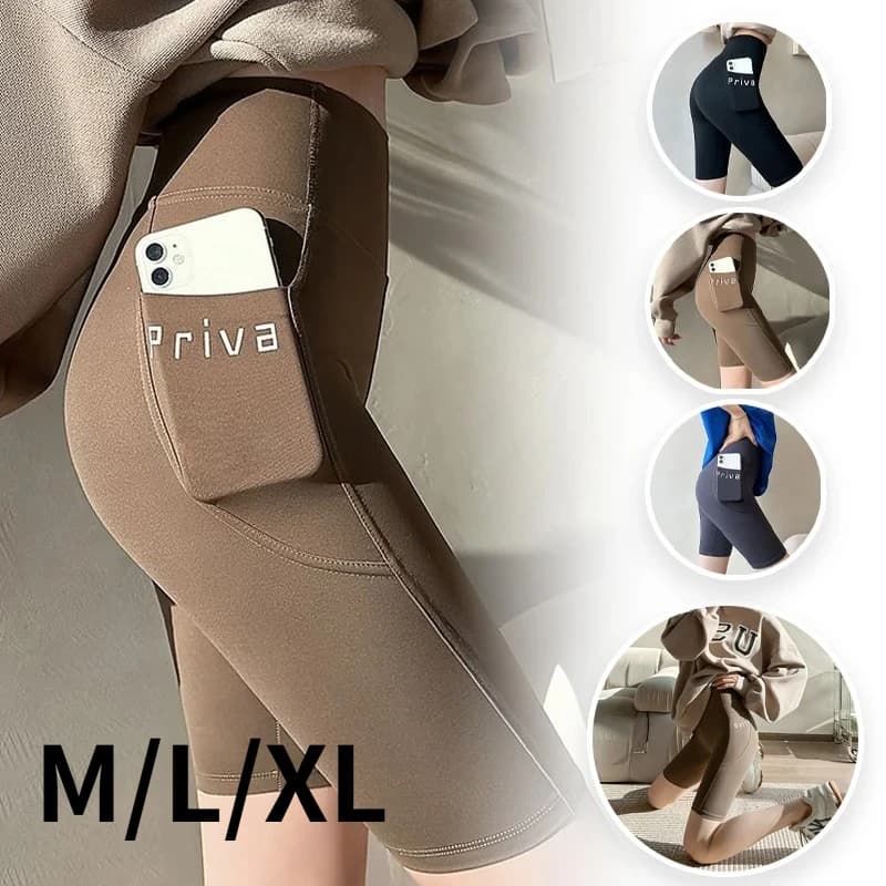 1 Piece 5 Inch Pocket Shark Skin Shorts for Women Summer Thin Outdoor Bike Riding Tummy Control Butt Lifting Barbie Leggings