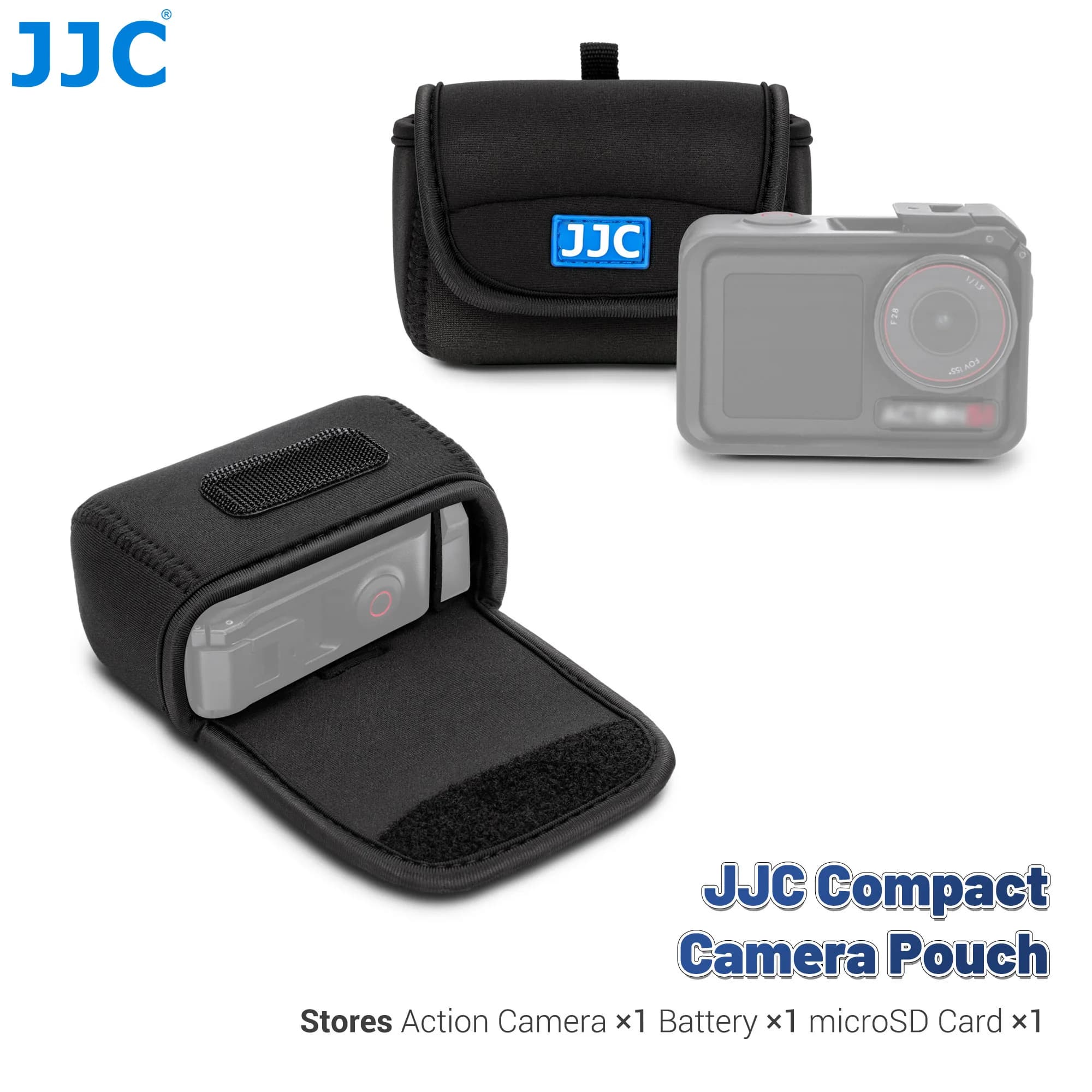 JJC Compact Camera Pouch for DJI Osmo Action 6 5 Pro 4 3 Insta360 Ace Pro Go Pro Hero 13 12 11 10 Action Camera Storage Bag
