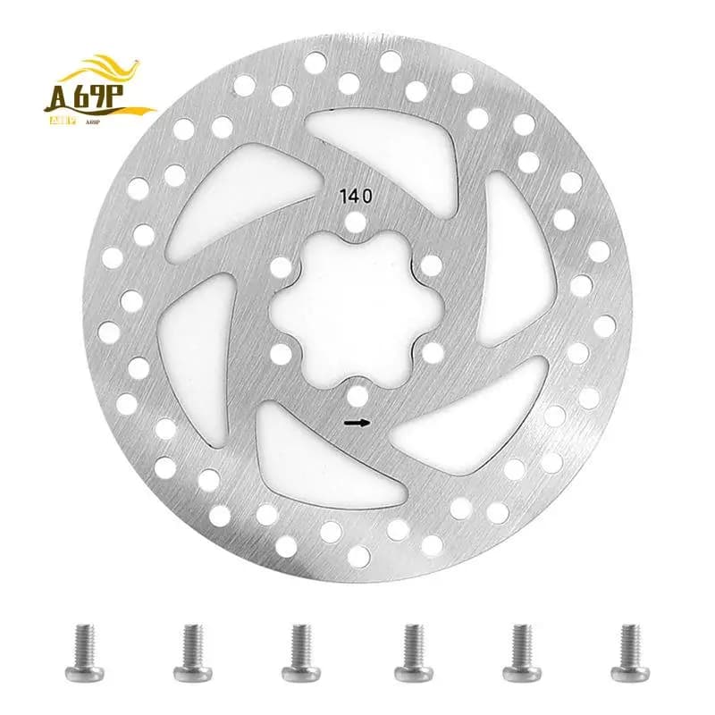A69P - Disco Freno in Acciaio Inox da 140MM con 6 Fori per Monopattino Elettrico INOKIM OXO, con Viti e Accessori