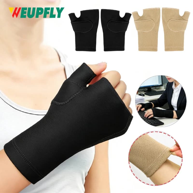 1 paio di guanti a compressione per il polso e il pollice con cuscinetto in gel di silicone, ideali per artrite, dolori articolari, tendinite, stiramenti