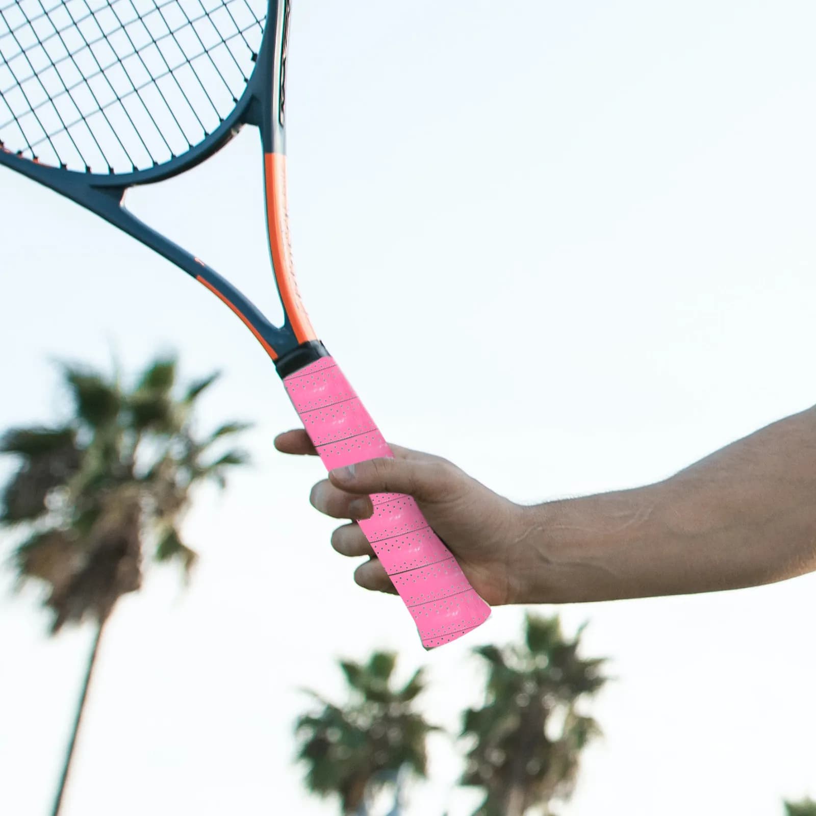 5Pcs Racket Grip Tape for Badminton Tennis Ping Pong Paddles Elastic Perforated PU Sweat Absorbing Non Slip Overgrip Handle Wrap