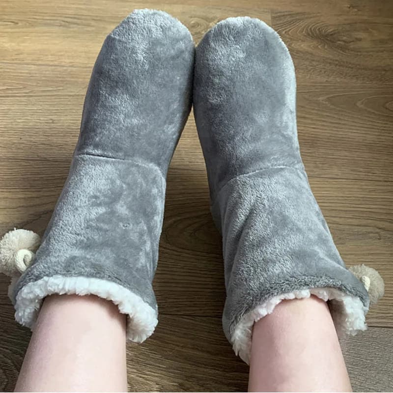 Scarpe calde ispessite autunnali e invernali, stivali da pavimento con suola morbida, set di calzini da uomo e da donna, scarpe da interno in cotone