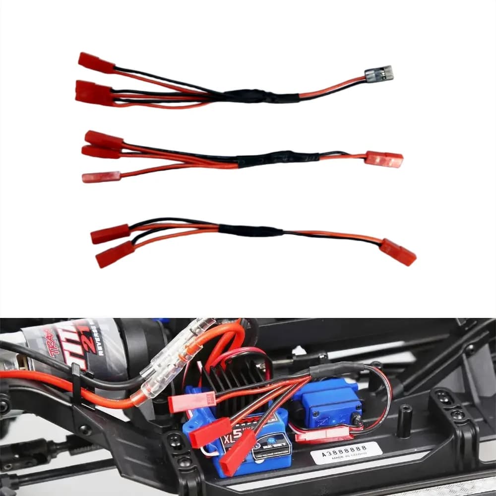 Three In One Cable Esc Power Supply External Wiring Jst For 1/10 Rc Crawler Car Defender Traxxas Trx4 TRX-6 Tactical Unit Bronco