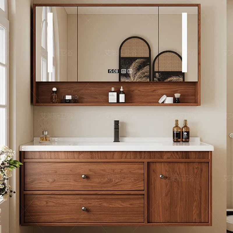 Mobiletto da Bagno di Lusso con Cassetti, Organizzatore Moderno Salvaspazio, Armadietto con Divisori, Vetrina Espositiva, Arredamento per la Casa