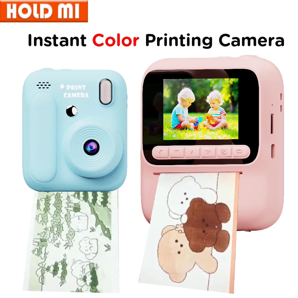 Macchina fotografica per stampa a colori istantanea per bambini 1080P Foto colorata Stampa termica Giocattoli Fotocamera Videogiochi Musica Bambini Ragazzi Ragazze Regali