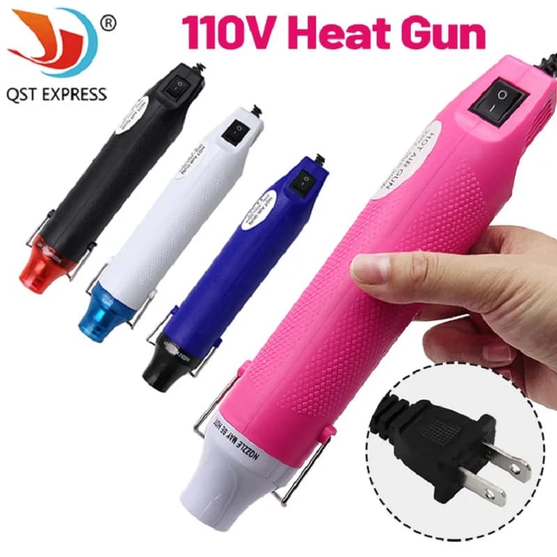 110V fai-da-te con pistola termica utensile elettrico pistola ad aria calda da 300W con sedile di supporto termoretraibile spina usa
