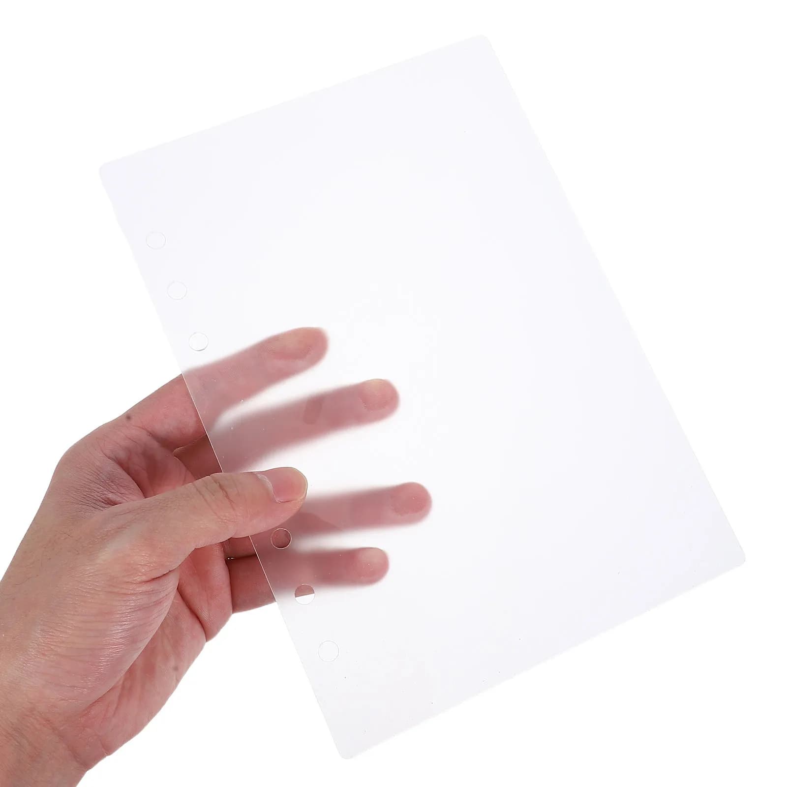 2Pcs A6 Acrylic Notebook Binder Cover Frosted Refillable 6-Ring Loose Leaf Planner Binder Replacement Office School Organizer