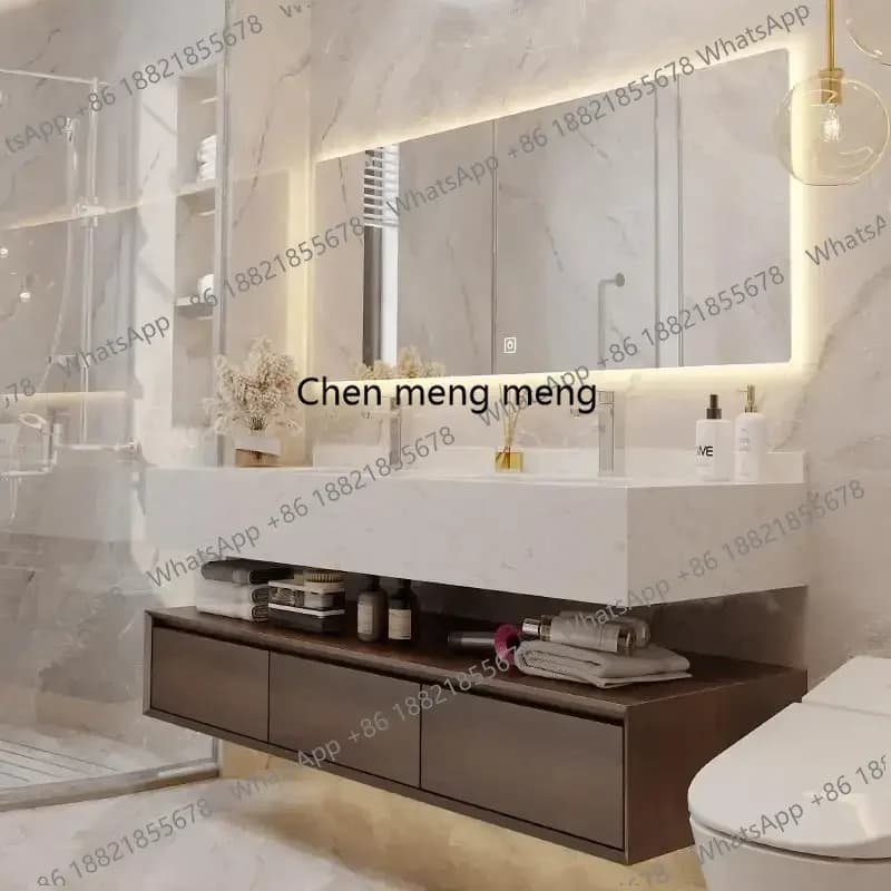 Classificatori per riporre il bagno Mobili stretti Specchi Lavandino Base Armadietto Wc Pavimento Doppio lavabo in roccia Lavandini in legno Vanity