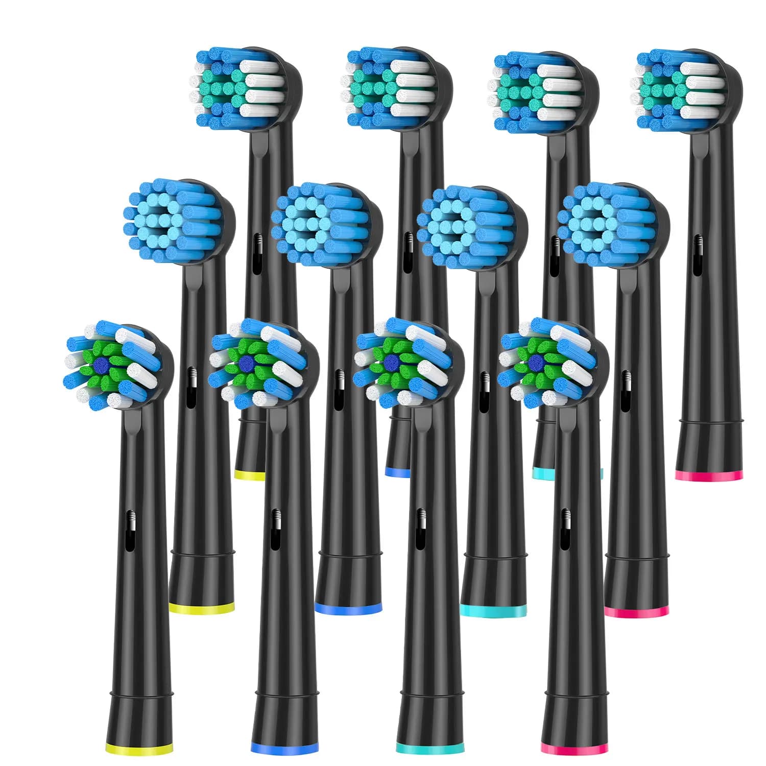 Pack of 12 spare heads for toothbrush compatible with Oral-B Braun professional electric toothbrush heads