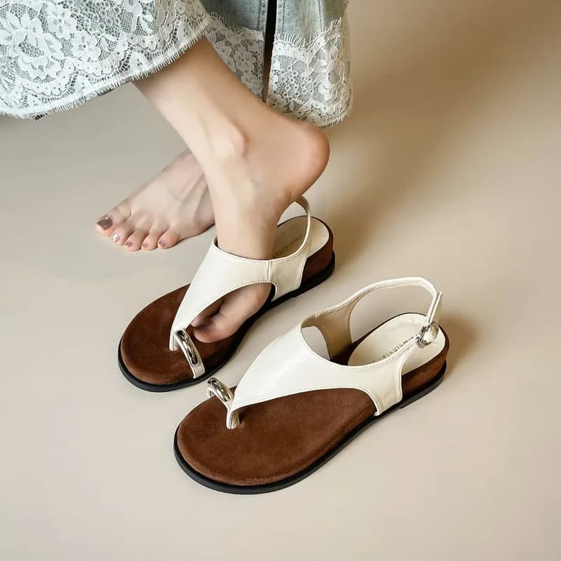 Women's Sandals Outdoor Vacation Flat Sandals Elegant Clip Toe Casual Sandals for Women Designer Fashion Shoe Sandalias De Mujer