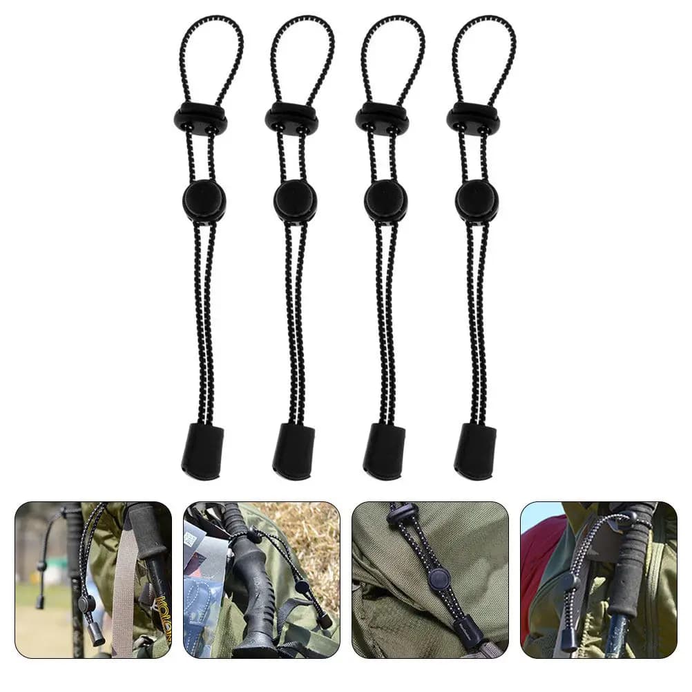 Set di 4 Cinghie per Bastoncini da Arrampicata, Corda Elastica Regolabile, Supporto per Bastoncini da Trekking, Fibbia per Bastoncini, Accessori per Escursionismo