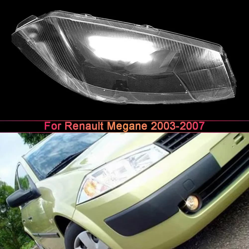 For Renault Megane 2003 2004 2005 2006 2007 Car Accessories Headlight Lens Cover Transparent Lampshade Headlamp Shell Plexiglass