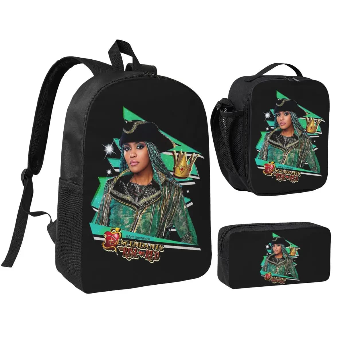 Uma On Descendants The Rise Of Red China Anne McClain Zaino Borsa a tracolla Borsa a spalla 3 pezzi Borsa termica per il pranzo Astuccio