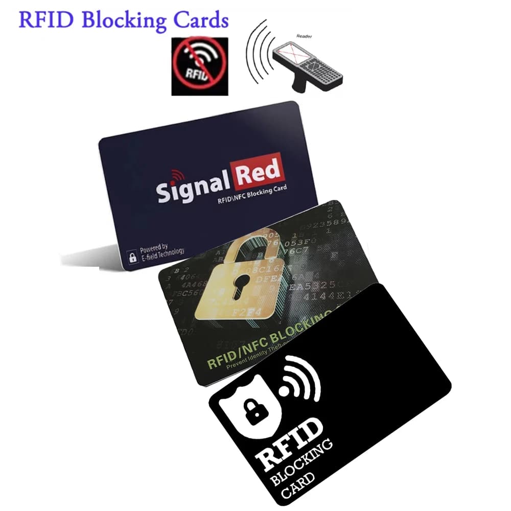 Set di 5 Carte Bloccanti RFID, Protezione per Carte di Credito e Debito Contactless NFC, Protezione per Passaporti, Design Antifurto Intelligente, Perfettamente Adattabile