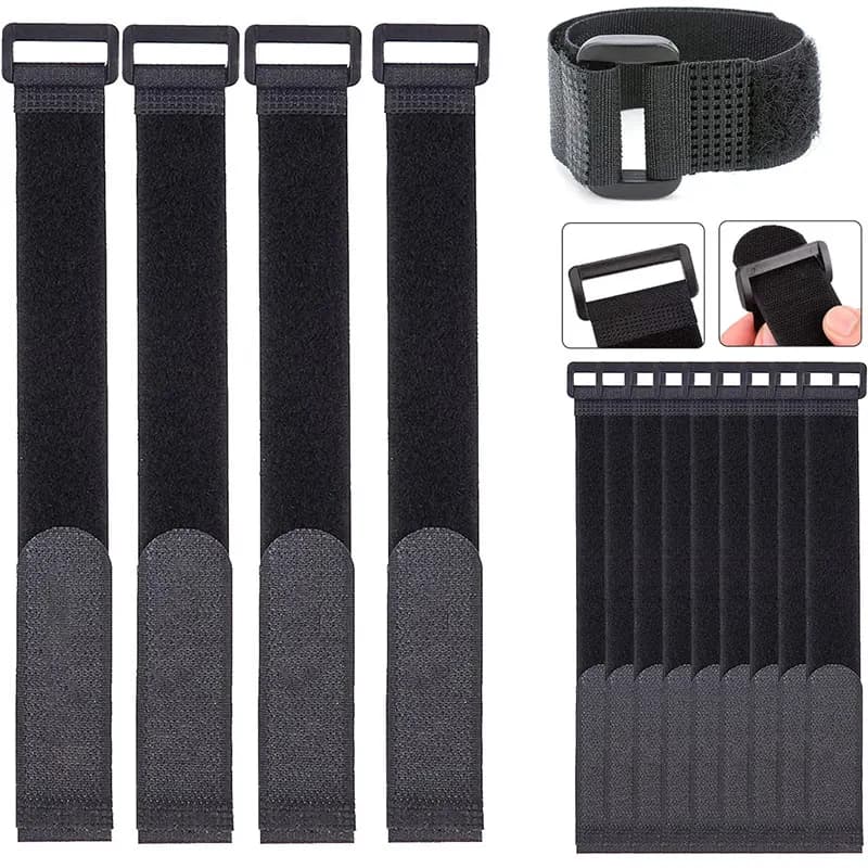 5/10 pezzi cinghie di fissaggio riutilizzabili cinghie con gancio e anello cavi di prolunga regolabili in nylon fascette supporto cinghia gestione dei cavi
