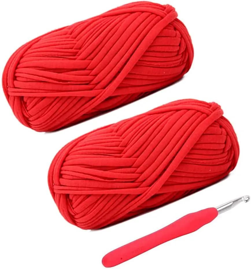 200 g di filato per tessuto, t-shirt, moquette, borsa fai da te, coperta, cuscino, progetti di uncinetto - 35 iarde x 2 con uncinetto