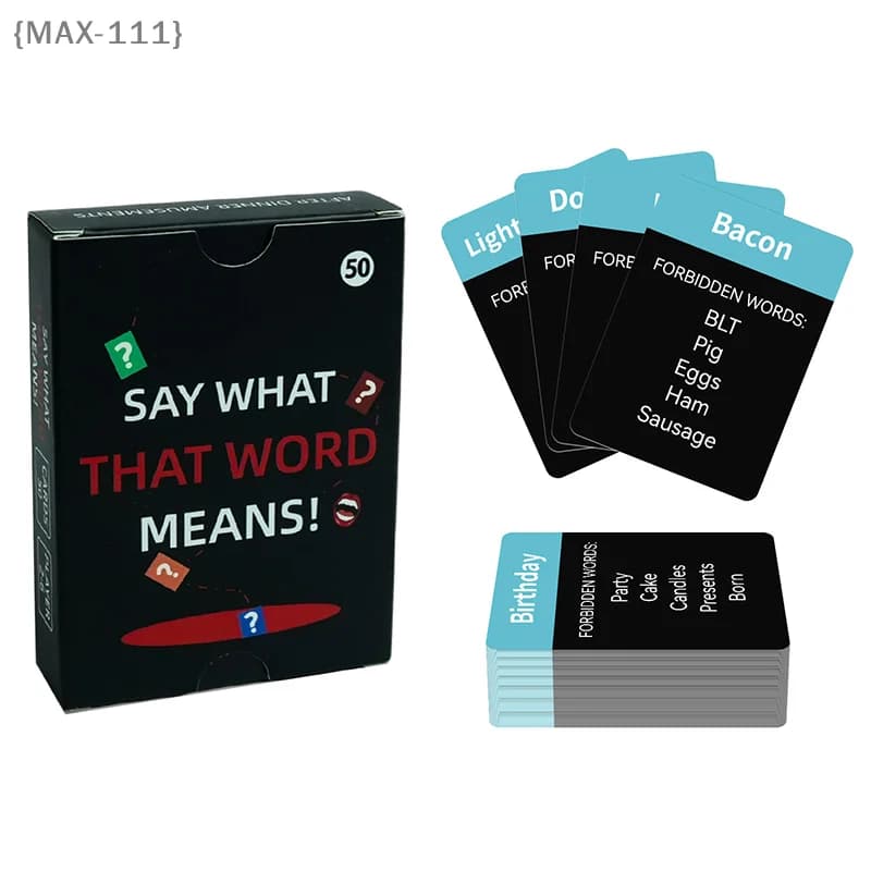 【F2-MAX111】Say What That Word Mean - Gioco da Tavolo Educativo per Adulti con Carte Illustrative, Gioco di Indovinelli per Divertimento e Intrattenimento