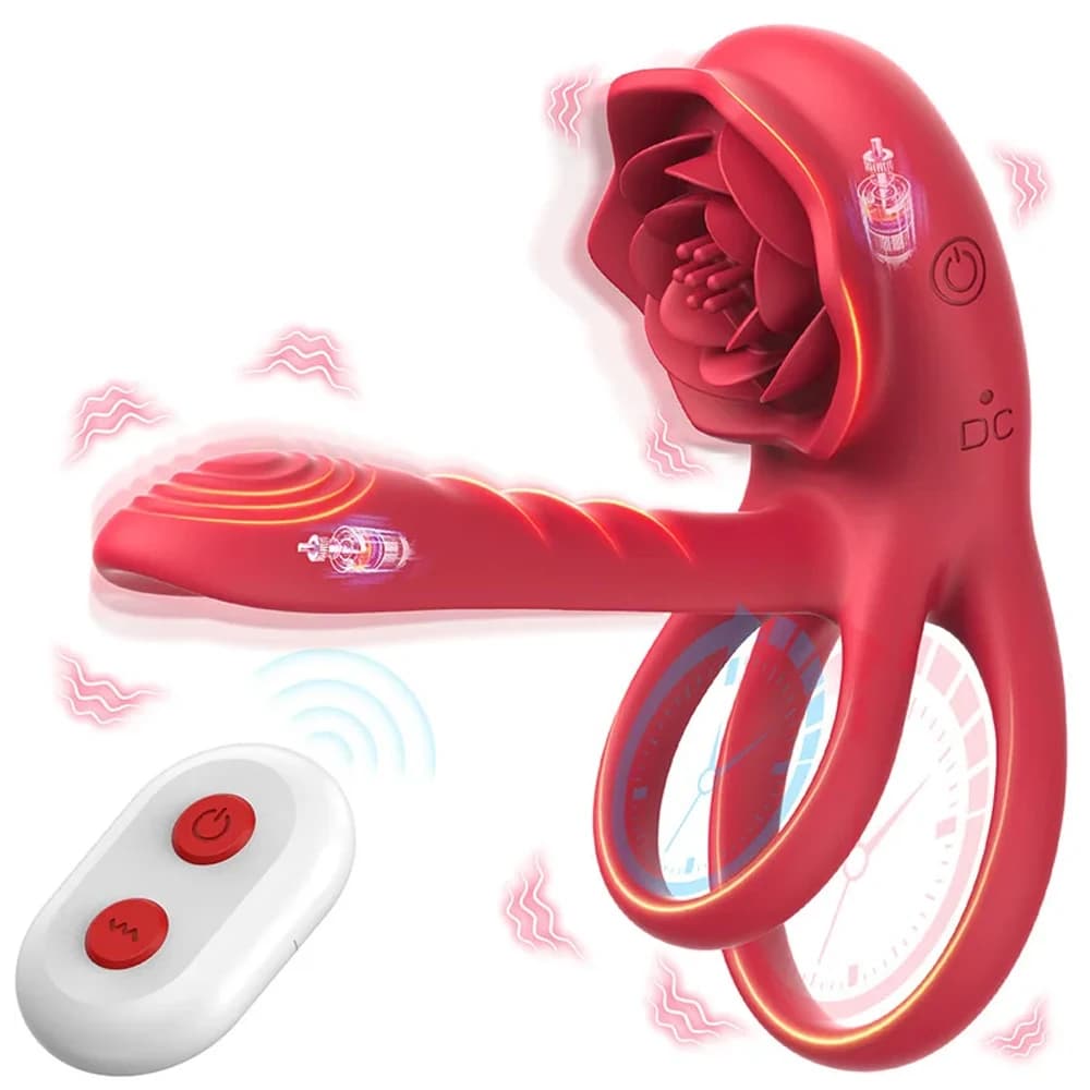 Powerful Penis Ring Vibrator Remote Control Cock Ring Delayed Ejaculation G-spot Clitoral Stimulator Adults Sex Toys for Men