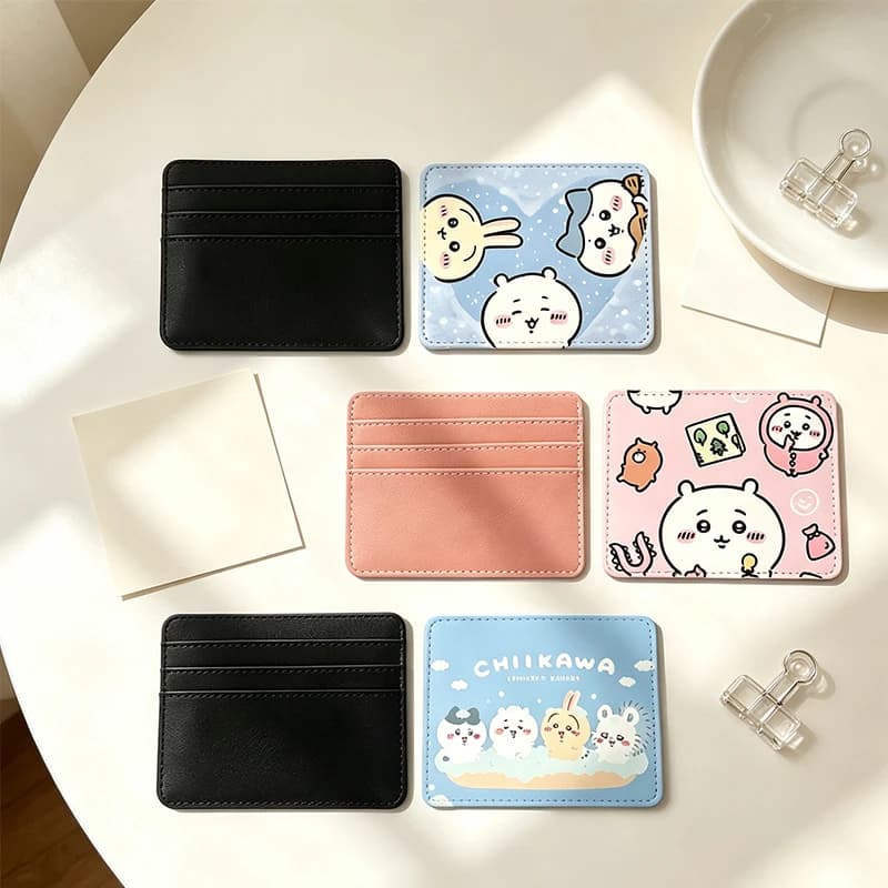 Chiikawas Thermal Sublimation Card Sleeve Credit Cards Holder Woman Man Cartoon Cute PU Wallet ID Cards Pack Passport Card Bag