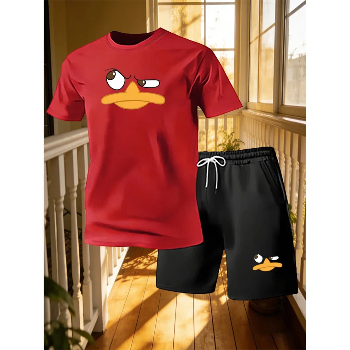 Set Estivo da Uomo con T-shirt a Maniche Corte e Pantaloncini, Ideale per Casa, Vacanze, Tempo Libero, Jogging all'Aperto, Fitness