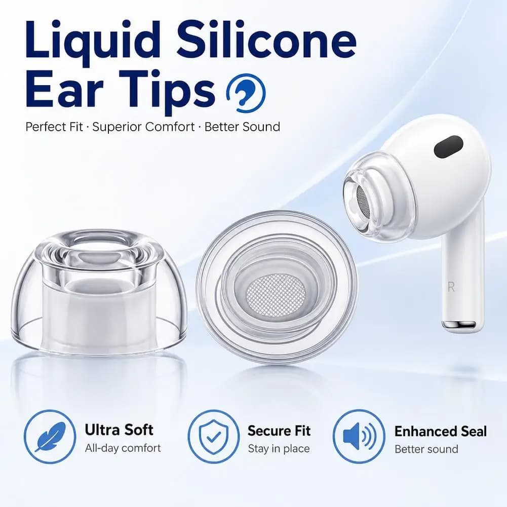 Cuscinetti auricolari in silicone per Apple AirPods Pro 3, tappi auricolari morbidi con riduzione del rumore, coperture protettive di ricambio per auricolari