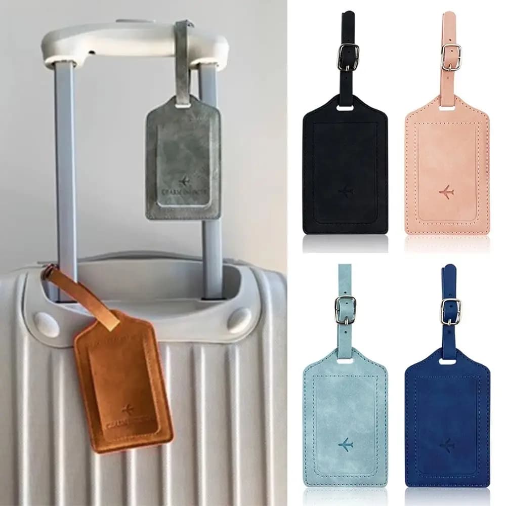 Etichetta per bagagli in pelle Valigia da viaggio Nome Indirizzo ID Etichetta per bagagli Porta indirizzo Etichette per imbarco portatili Accessori da viaggio