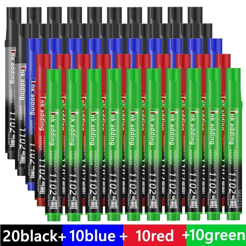 100/1 Pcs/Set Permanent Art Marker Pen Fine Point Waterproof Ink Thin Nib Crude Nib Black Blue Red Ink 2-3mm Fine Color Marker P