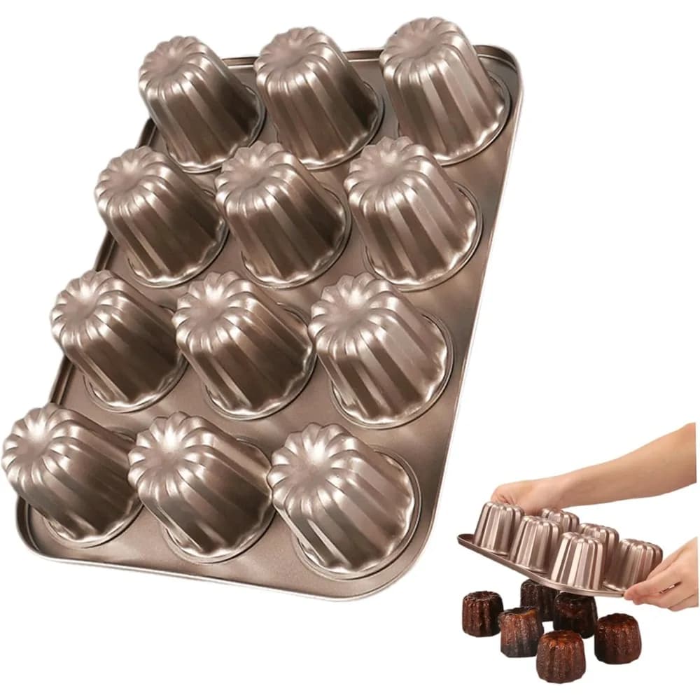 12 fori Stampo per torta Bakeware in acciaio al carbonio Mini Tortiera Cannelli Muffin Stampi per cupcake Dessert Strumento di cottura Cucina di casa Cuoco