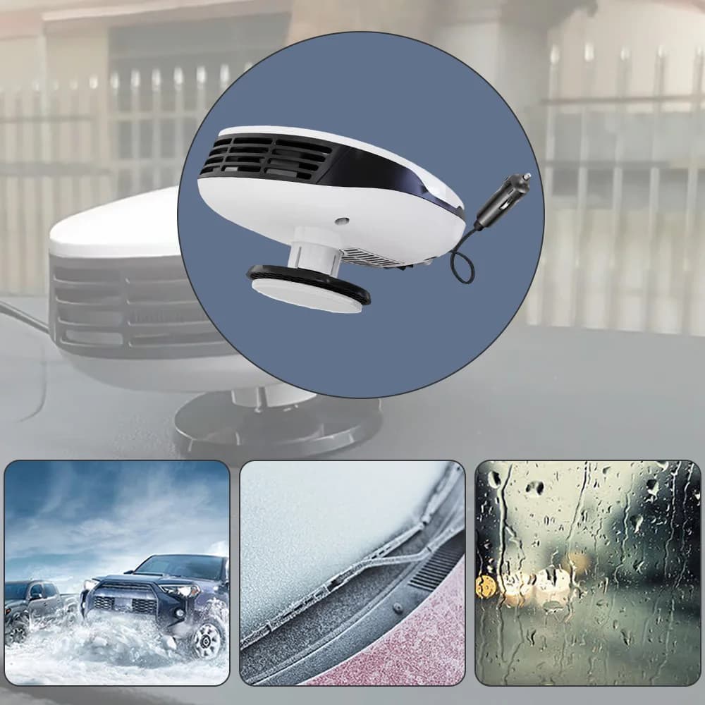 Ventilatore Riscaldante per Auto 12V 120W, Sbrinatore e Antiappannante per Parabrezza, Riscaldamento e Raffreddamento Elettrico Invernale