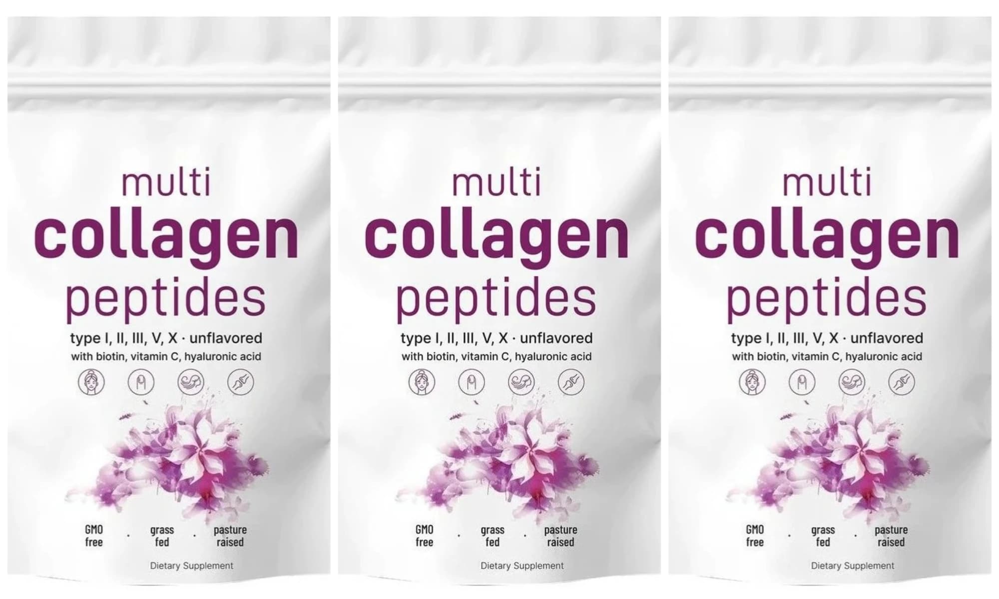 Collagen Peptides Powder Hydrolyzed Multi Collagen with Vitamin C and Biotin Daily Skin Hair Nail Support Nutritional Supplement