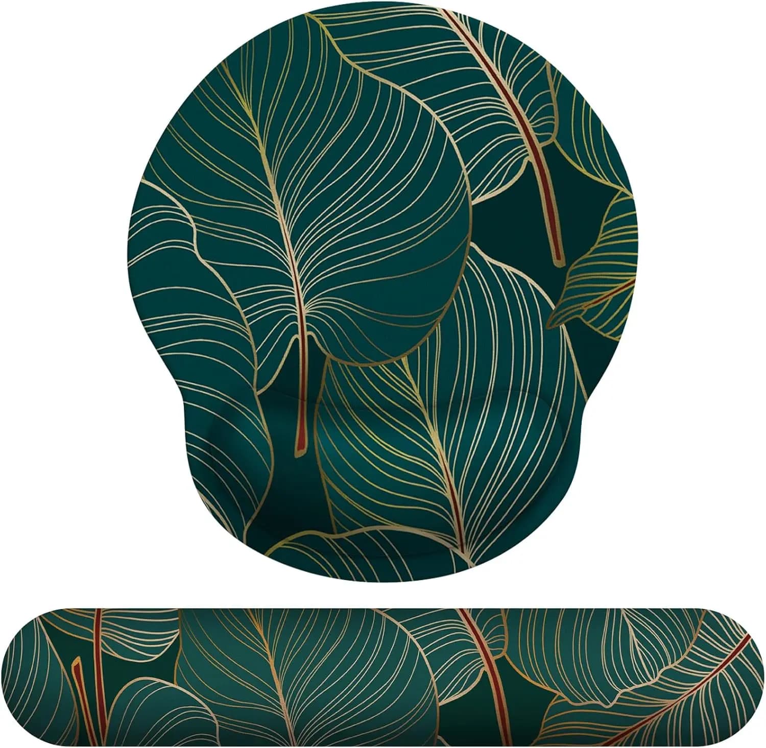 Poggiapolsi per tastiera e tappetino per mouse con supporto per il polso, set in memory foam per computer/laptop/Mac, leggero per una facile digitazione
