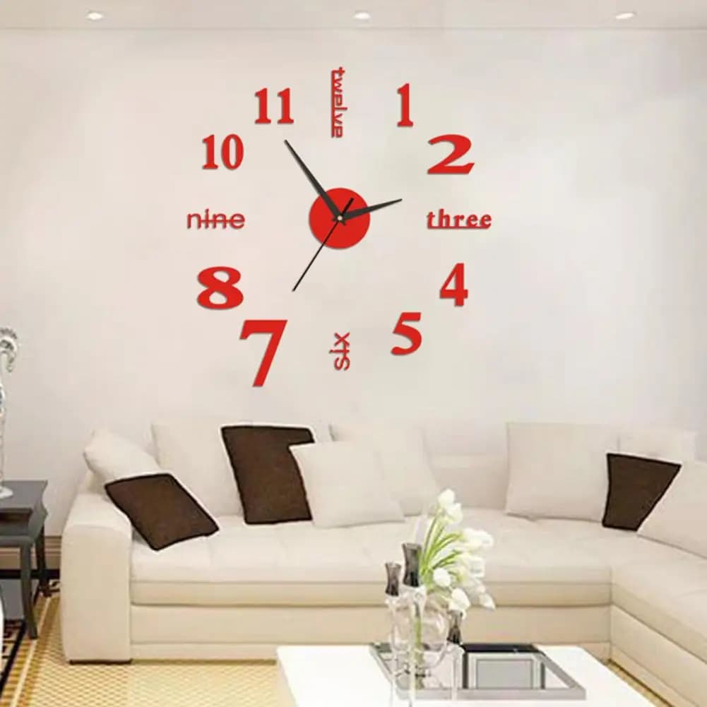 Silent wall clock in acrylic Modern wall clock Nordic battery powered Clock with non-ticking Arabic numerals DIY wall clock with 3D effect